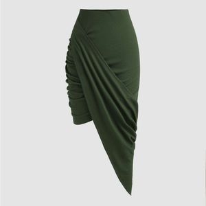 Nordstrom asymmetrical dark green skirt